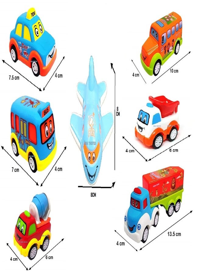 HIGH TRUSTED® Smart Unbreakable Pull Back Vehicles| Push and Go Crawling Toy for Kids & Children, Power Friction Cars for 3+ Years Old Boys|Girls Assorted (Pack of 7) - Image 5
